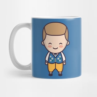 Cute Swedish Man in Traditional Clothing Cartoon Mug